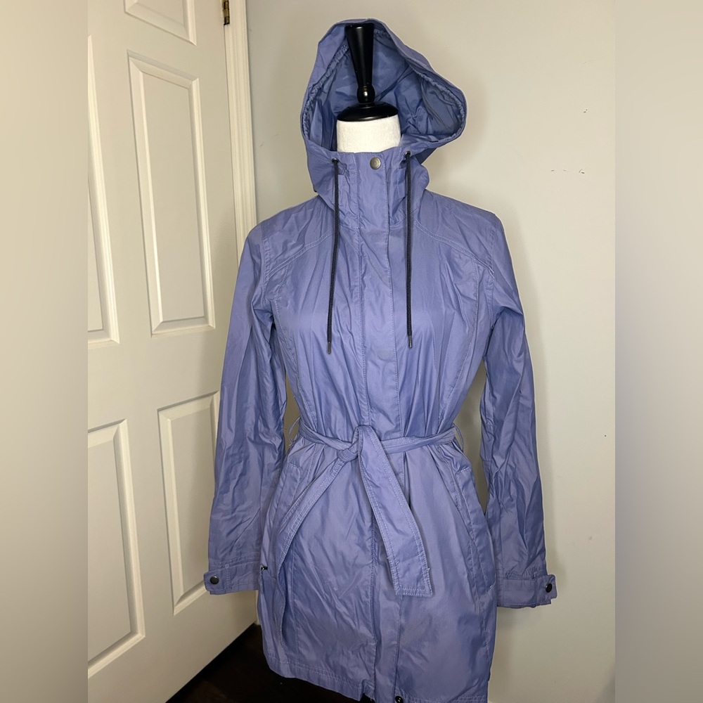 Lightweight Lavender Hooded Trench Coat - Women's